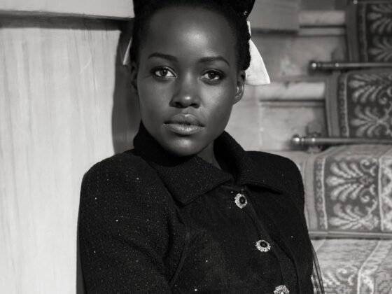 Lupita Nyong’o speaking on fibroid awareness and advocating for women’s health research.