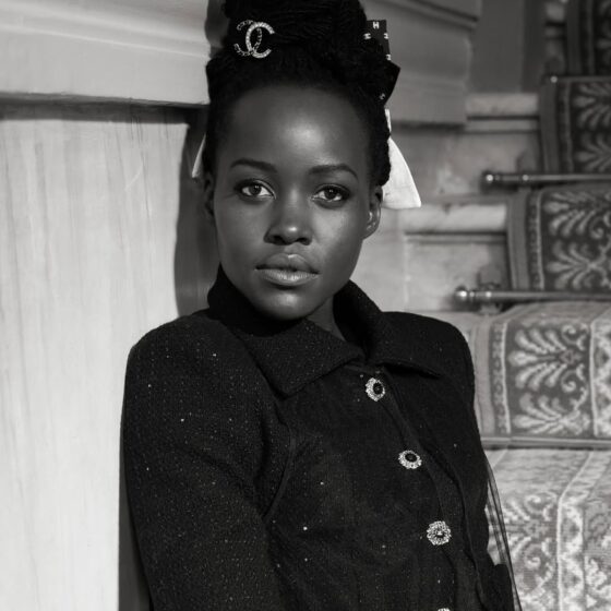 Lupita Nyong’o speaking on fibroid awareness and advocating for women’s health research.