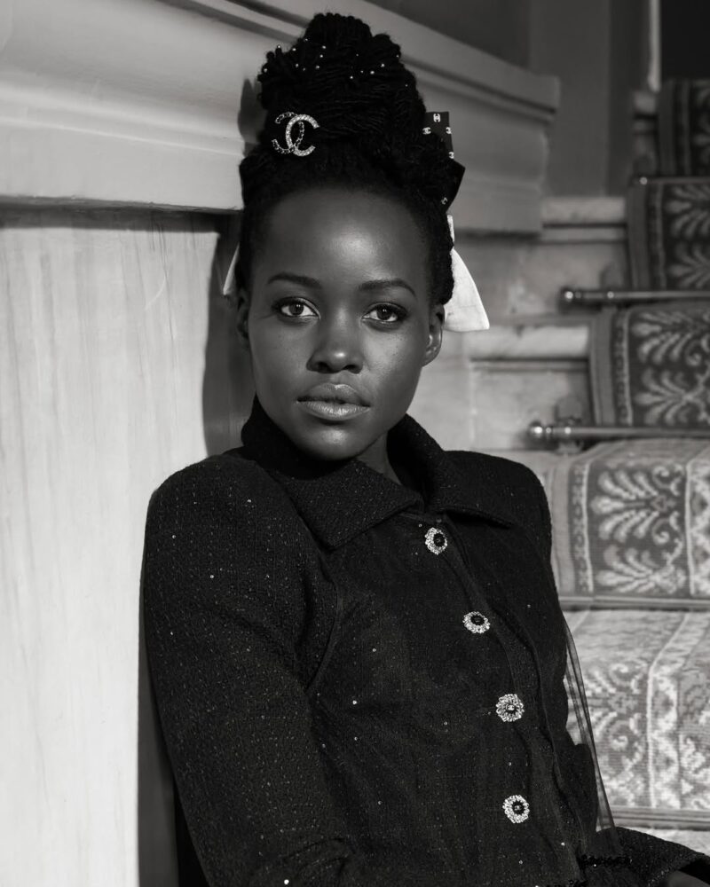 Lupita Nyong’o speaking on fibroid awareness and advocating for women’s health research.