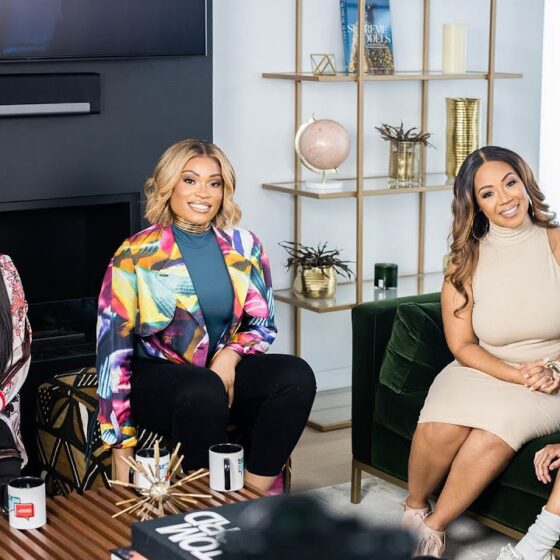 Angelica Nwandu and Pastor Stephanie Ike on set of The Same Room discussing faith and culture.