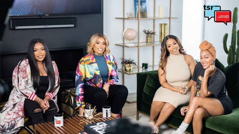 Angelica Nwandu and Pastor Stephanie Ike on set of The Same Room discussing faith and culture.