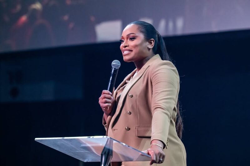 Stephanie Ike Okafor promoting her new PlugPod podcast