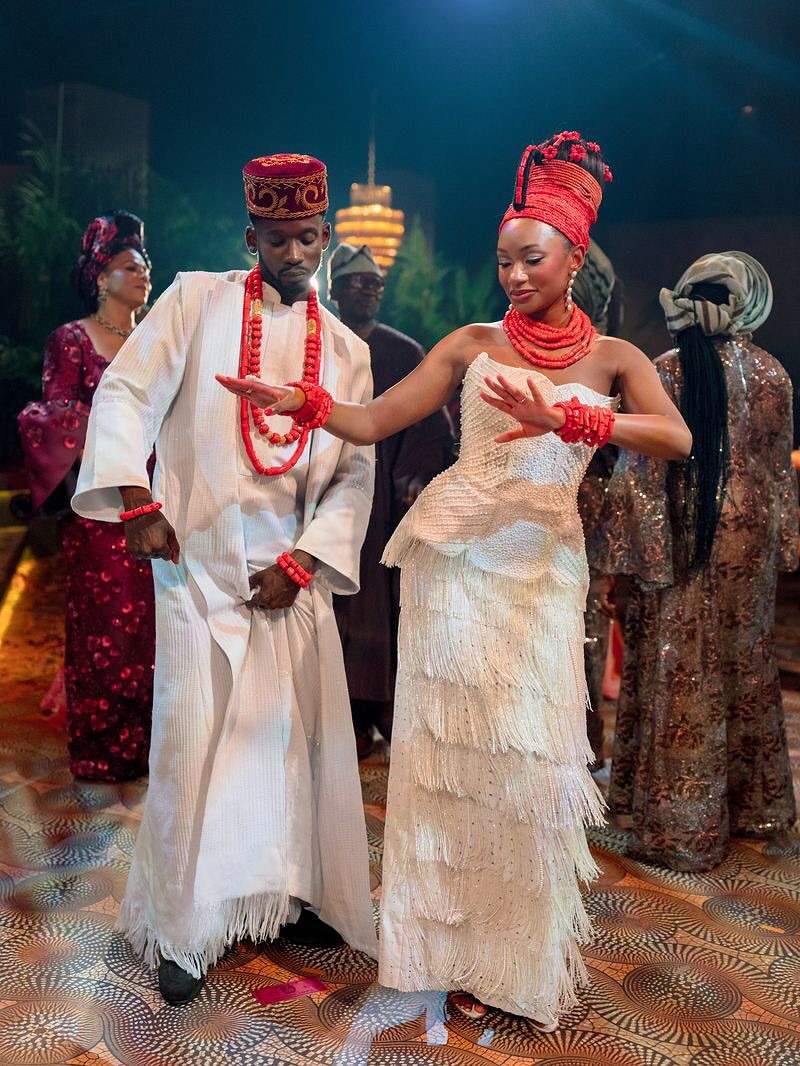 Temi Otedola and Mr Eazi wedding look honour Ifeoma Ajibade