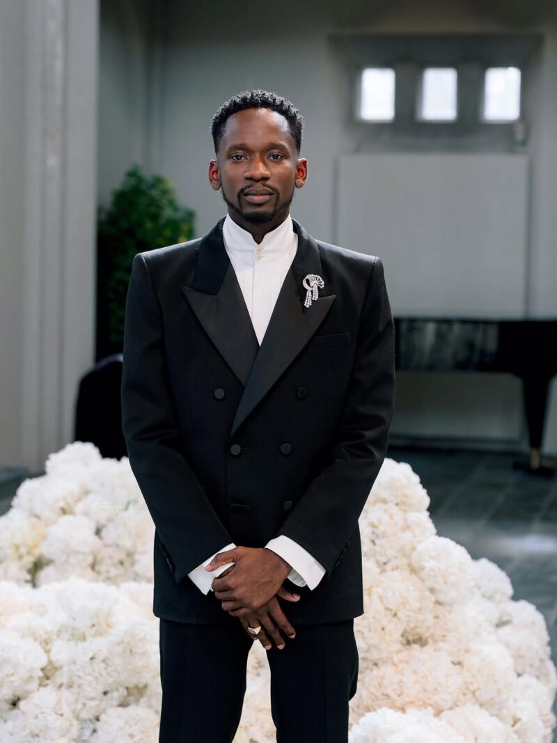 Mr Eazi in sleek suit for the Iceland wedding