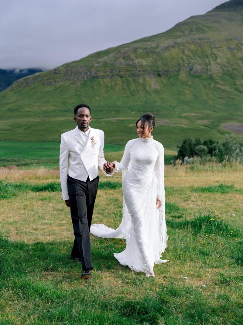 Temi Otedola and Mr Eazi wedding look in Iceland
