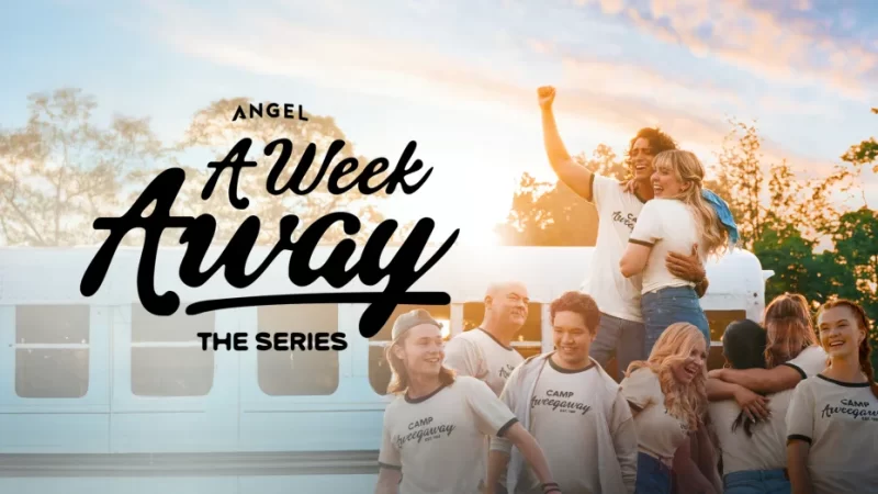 image from A Week Away series on Angel Studios with new cast at Camp Aweegaway.