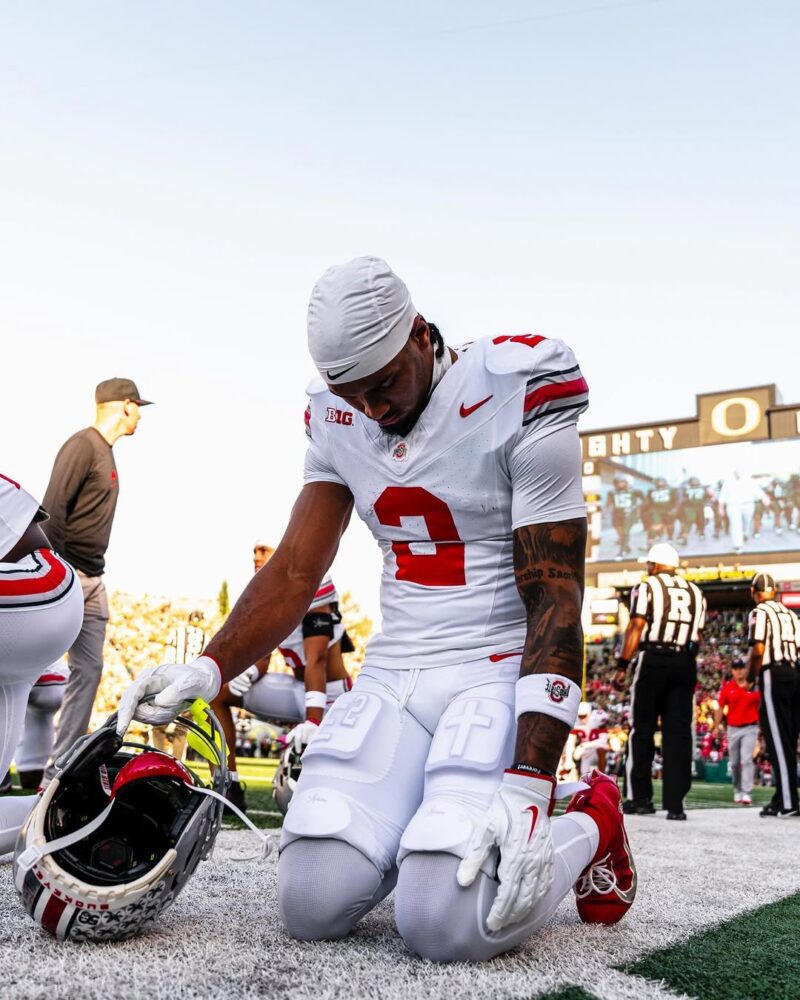 Emeka Egbuka playing for Tampa Bay Buccaneers